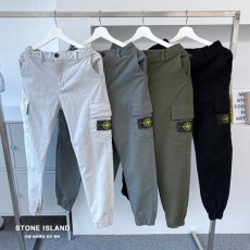 스톤아일랜드 린넨 하프밴딩 조거팬츠