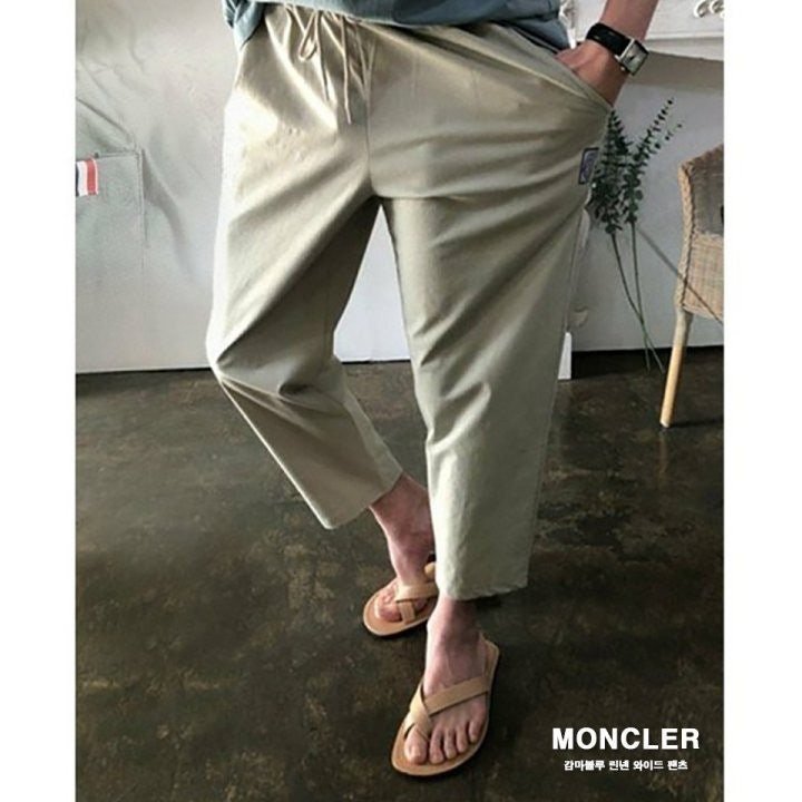 몽클레어 감마블루 린넨 와이드 팬츠