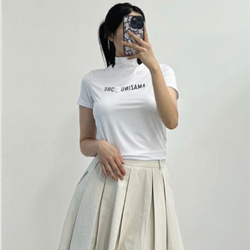 어메이징크리 하이넥 여성 셔츠