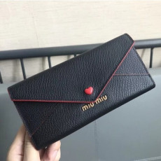 miumiu 미우미* 마드라스 러브로고 레더월릿 4가지 색상