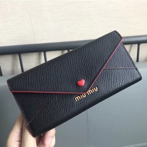 miumiu 미우미* 마드라스 러브로고 레더월릿 4가지 색상