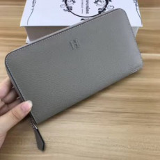 hermes 에르메* 여성용 소가죽 장지갑 그레이