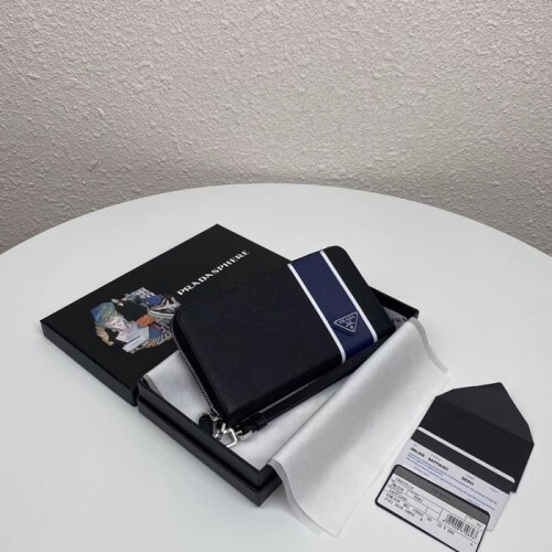  2020 saffiano mens zip round wallet, 2ml028 - 프라* 2020 사피아노 남성용 지퍼 라운드 장지갑,praw0172,20cm.블랙블루,네이비그린
