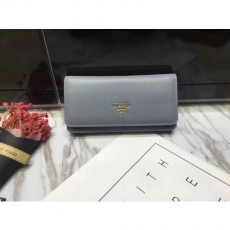  프라* 여성용 메탈로고 장지갑 그레이,베이지,딥그린,네이비