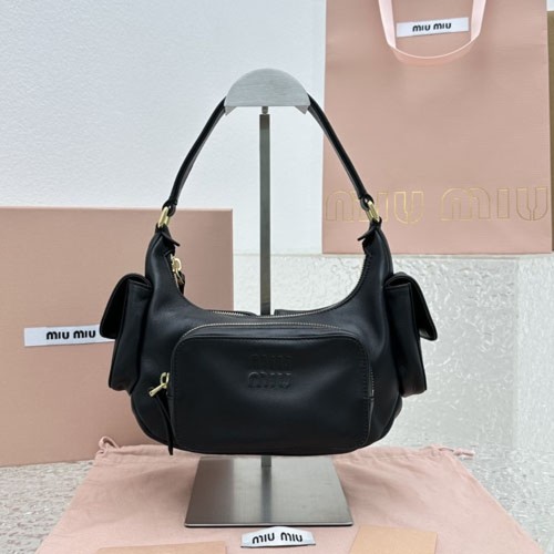 미우미* 포켓 호보 숄더백 블랙 5539