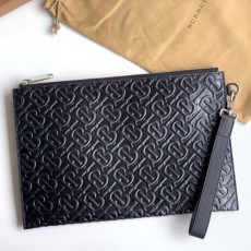  2020 tb leather clutch bag , 30cm - 버버* 2020 남여공용 tb 레더 클러치백 ,burb0413,30cm,블랙
