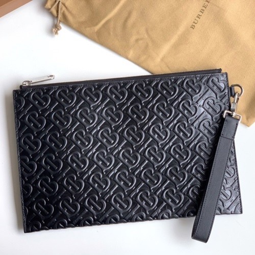  2020 tb leather clutch bag , 30cm - 버버* 2020 남여공용 tb 레더 클러치백 ,burb0413,30cm,블랙