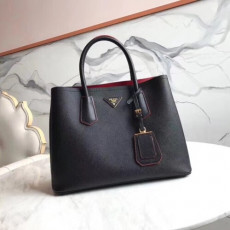  saffiano double tote shoulder bag,33cm - 프라* 사피아노 두블레 여성용 토트 숄더백 ,1bg775-3,33cm,블랙