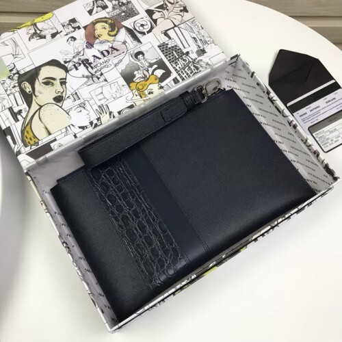 2020 leather mens clutch bag ,28cm - 프라* 2020 레더 남성용 클러치백 2nh005-4,28cm,네이비