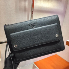  2020 leather mens clutch bag ,30cm - 프라* 2020 레더 남성용 클러치백 2vf018-1, 30cm,블랙,네이비