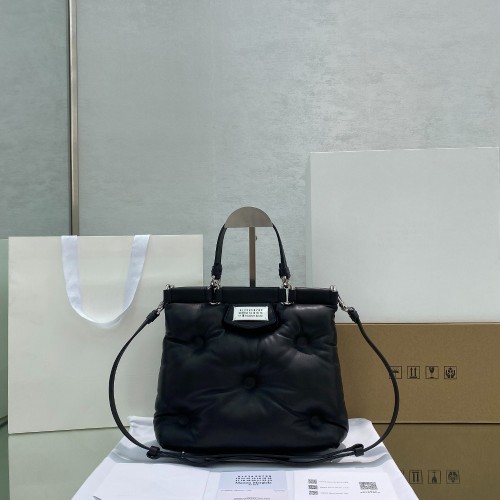메종 마르지엘* 글램 슬램 숄더 토트백 미듐 33072 블랙