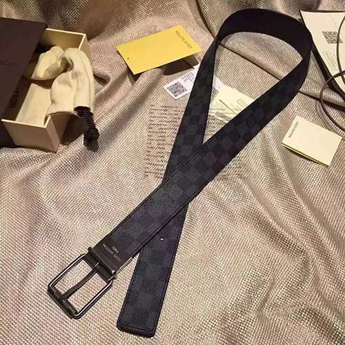 루이비* 다미에 프린트 리버서블 40mm m9156t