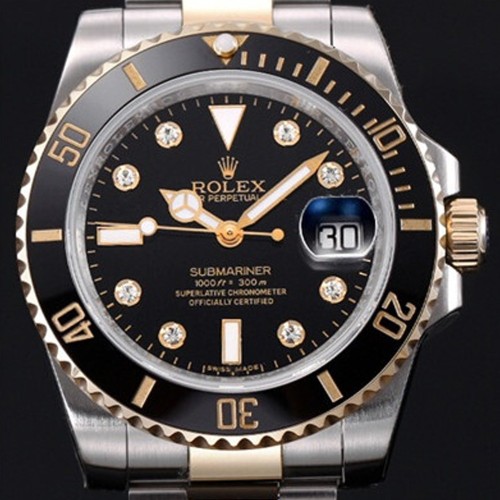  롤렉* 서브마리너 다이아몬드 인덱스 그레이 다이얼 오토매틱 무브먼트 rol0331 -  submariner gray dial diamonds index automatic movement