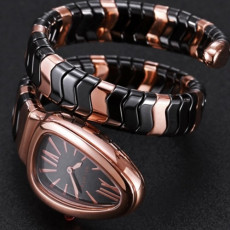 bvlgari 불가* 세르펜티 스피가 여성용시계 쿼츠 화이트 세라믹 세르펜티 스피가 여성용시계 쿼츠 블랙 세라믹 / 18k 로즈골드 블랙다이얼 bvl0098 - bvlgari serpenti spiga black lacquered dial quartz ladies watch black ceramic and pink gold black dia