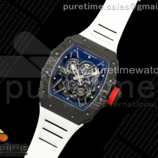 리차드 밀 rm035-02 ntpt zf 11 skeleton dial on white rubber strap