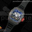 리차드 밀 rm035-02 ntpt zf 11 skeleton dial on black rubber strap