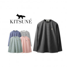 maison kitsun* 메종키츠* 노구김 스트라이프 긴팔