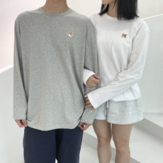 maison kitsun* 메종키츠* 폭스패치 라운드 긴팔