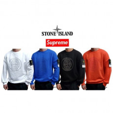 stone islan＊스톤아일랜＊x슈프* t&t 리플렉터 세미오버핏 스웻 셔츠(맨투맨)