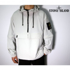 stone islan＊스톤아일랜＊ 2way zip 리플렉티브 가먼트 나일론 후디 더블포켓 아노락 세미오버핏