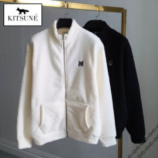 maison kitsun* 메종키츠* 폭스패치 반목 양털 집업
