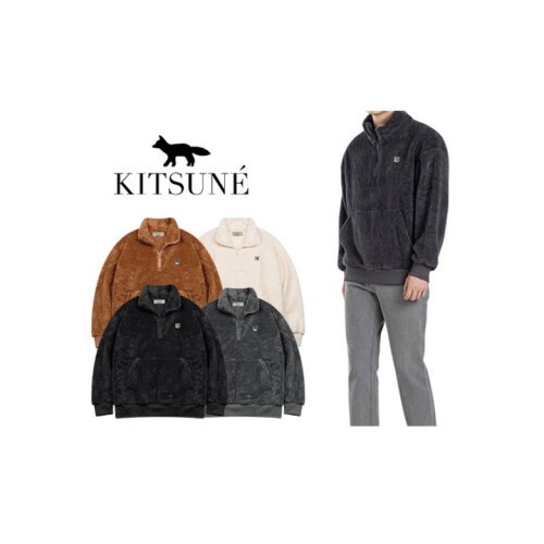 maison kitsun* 메종키츠* 폭스 양털 아노락