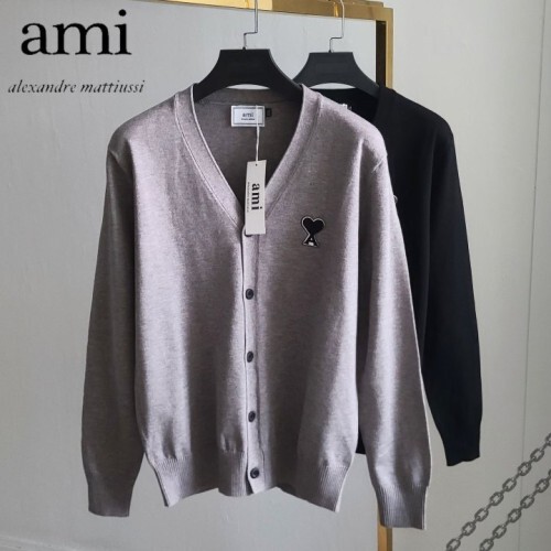 ami 아미 블랙하트로고 가디건