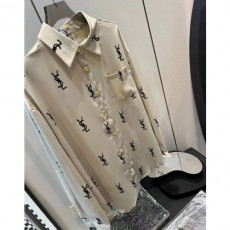  입생로* ysl 금장 실키 블라우스