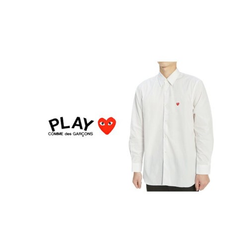 comme des garco** 꼼데가르* 버튼다운 미니하트 셔츠