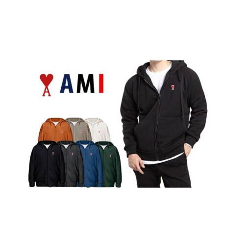 ami 아미 스몰패치 헤비기모 후드집업