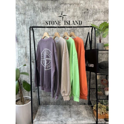stone islan＊스톤아일랜＊ 컴퍼스 스카치빅로고 피그먼트워싱 맨투맨