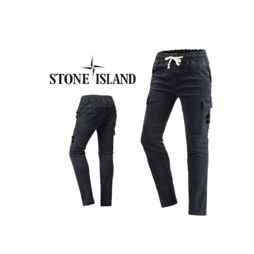 stone islan＊스톤아일랜＊ 흑청 밴딩카고팬츠