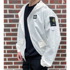 stone islan＊스톤아일랜＊ 나슬란 리플렉티브 스몰컴퍼스 와팬 로고 후디자켓 세미오버핏