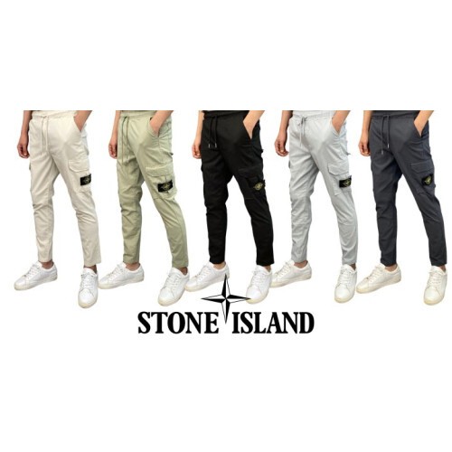 stone islan＊스톤아일랜＊ 코튼 린넨 컴퍼스 백포켓 스카치 카고 스판밴딩 10부 팬츠
