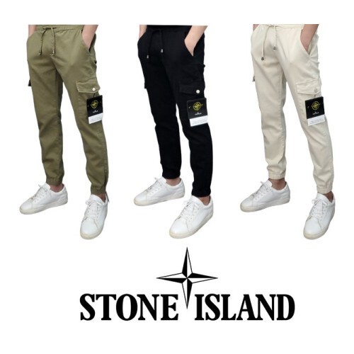 stone islan＊스톤아일랜＊ 크링클 랩스 밴딩 카고 조거팬츠