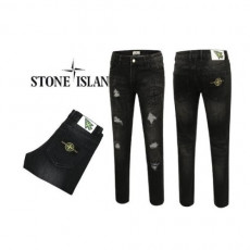 stone islan＊스톤아일랜＊ 흑청 워싱 데미지 슬림핏 청바지