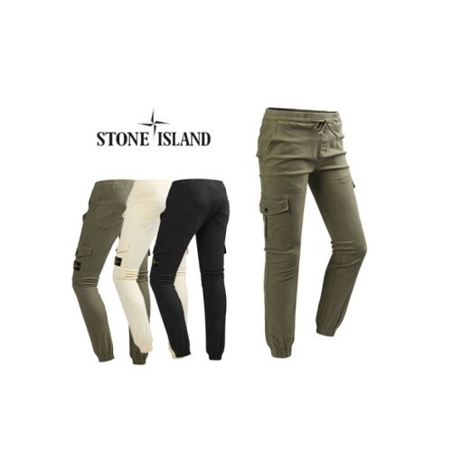 stone islan＊스톤아일랜＊ 포인트 단추카고 밴딩조거팬츠