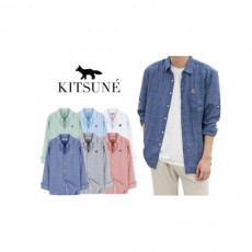maison kitsun* 메종키츠* 린넨 롤업 셔츠