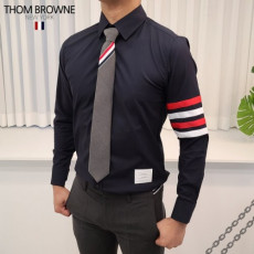  톰브라* 배색완장 스판 셔츠