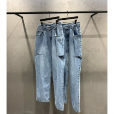  메종 마르지엘* 슬래시 데님 와이드 진