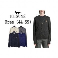 maison kitsun* 메종키츠* 헤드폭스 캐시 브이넥 가디건