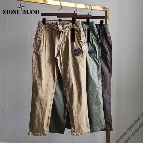 stone islan＊스톤아일랜＊ 서클패치 슬림 일자 팬츠