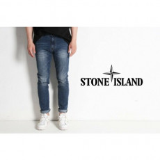 stone islan＊스톤아일랜＊ 캣워싱 진청 슬림진