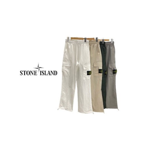 stone islan＊스톤아일랜＊ 뒤포인트 밑단스트링 나일론 카고팬츠