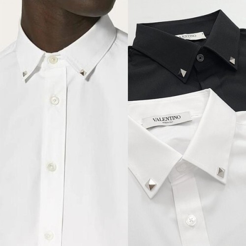 valentnio 발렌티* 스터드포인트 솔리드셔츠
