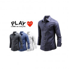 comme des garco** 꼼데가르* 블랙와펜 린넨 셔츠