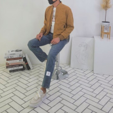  버버* 브릿 시즌 스웨이드 블루종