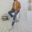  버버* 브릿 시즌 스웨이드 블루종