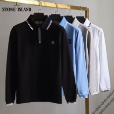 stone islan＊스톤아일랜＊ 사각패치 라인 긴팔 카라티