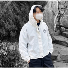stone islan＊ 스톤아일랜＊ arms side 컬러블럭 나일론 고스트와팬 숏 jk세미오버핏